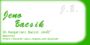 jeno bacsik business card